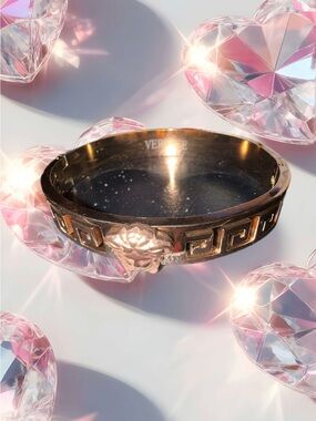 New Versace Titanium rose Gold Medusa Cutout Bangle with 1 gift box & dust cloth